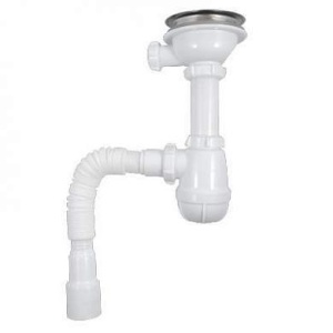 Сифон Aquant 3 1/2х40 гибкое соединение белый