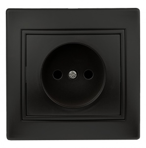 Розетка Intro Plano с/п 1пол 16А б/з антрацит 1-201-05