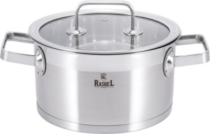Кастрюля нержавеющая сталь 2,0л RASHEL Виктория 16х10см ст/крышка+индукция 1/6