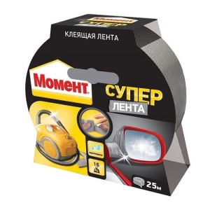 Лента клеящая универс. СУПЕР ЛЕНТА 25м серая МОМЕНТ