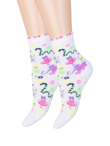 Носки детские дев. х/б+эл КВ с1701 1/30 р.14-16 (ЧЗ)