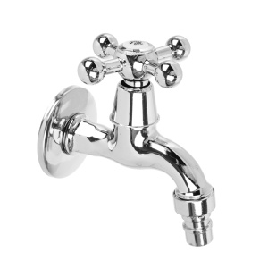 Кран водоразборный короткий излив 1/2,вентильный со штуцером