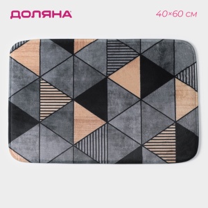 Коврик для ванной флис 40х60 см ГРЭЙ 1/1