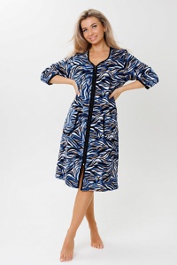 Халат жен. велюр на молнии 2067, 2067/1 р.50 (ЧЗ)