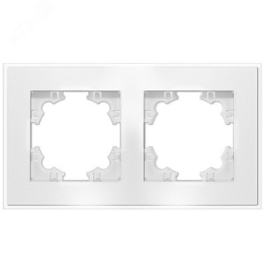 Рамка Афина Стекло двухместная белая 2243