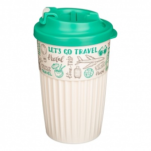 Стакан для горячих напитков с клапаном декор 450мл Phibo Бытпласт