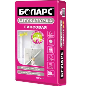 Смесь штукатурная гипсовая 30кг Боларс BASE (40)