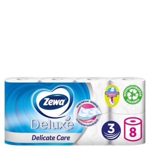 Бумага туалетная Zewa Delux 3сл 8 рул по 7 шт