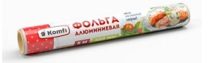 Фольга алюминевая 300мм*5м в т/ус 10мк Komfi (24)                                      