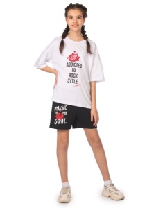 Комплект дев. (футб+шорты) GKS 142-028 рост 164 (ЧЗ)