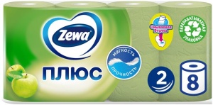Бумага туалетная Zewa Plus 2слоя 8рулонов по 12шт