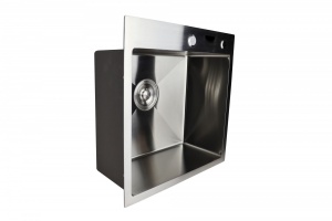 Мойка нерж врезная 50х50 Премиум (в комплекте: коландер, дозатор, сифон)