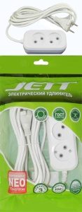 Удлинитель РС-2 Джетт 2гн 3м 10А ПВС 2х0,75