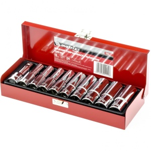 Набор торцевых головок 10-22мм, квадрат 1/2, 10 предм., удлинен.