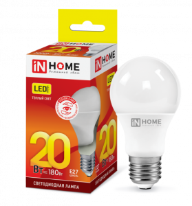 Лампа LED-А65(60)-VC 20Вт 3000К Е27 IN HOME