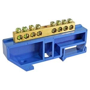 Шина "N" нулевая в изоляторе на DIN-рейку 6х9мм 8групп