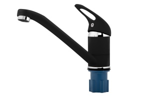 Смеситель д/кухни RUSANT рыч. пов. изл. гусак 25см,гайка,Чёрный