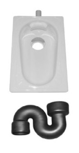 Чаша Генуя сталь с сифоном и рассекателем,смещ.слив