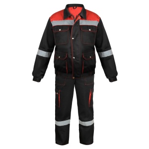 Костюм ПЕЧОРА, куртка с п/комб.черный/красн. СОП р.104-108/170-176(ЧЗ)