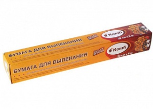 Бумага д/выпекания 300ммх8м бурая в карт.коробке Komfi (50)