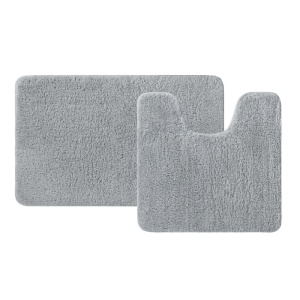 Набор ковриков для ванной микрофибра 50х80/50х50 см IDDIS серый 1/10