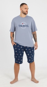 Костюм муж. (футб+шорты) Тревел-3 р.48 (ЧЗ)