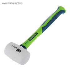 Киянка резиновая 450гр белая фиберглассовая ручка/Сибртех