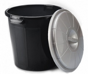 Бак с крышкой 40л черный Ангарск