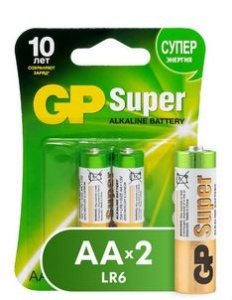 Батарейка GP super 15A-2CR2 АА пальчиковая 2штуки 