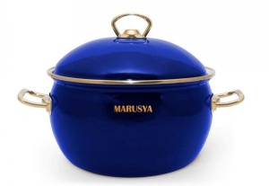 Кастрюля эмалированная 4,0 л MARUSYA цветная синяя