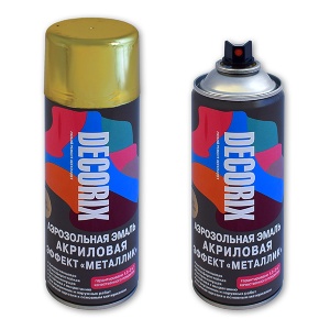 Эмаль аэрозольная металлик золото 210мл DECORIX (12) 