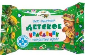 Мыло туалетное 100гр Детское КРАСАВЧИК с экстрактом череды (ЧЗ) (66)