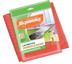 Салфетка микрофибра универсальная 30х30см ХОЗЯЮШКА Мила 1/50
