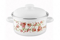 Кастрюля эмалированная 2л КИТАЙСКАЯ РОЗА 