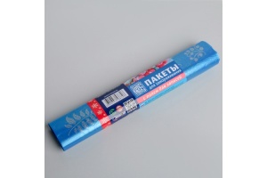 Пакеты для замораживания с полем для записи 24х35см (рулон-25шт) голубые (40)