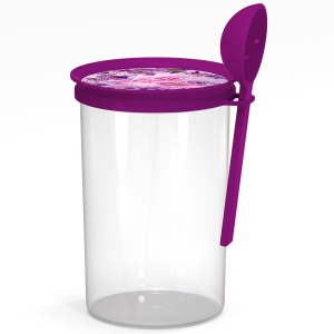 Банка для сып.продуктов 0,7л Лаванда с ложкой, Полимербыт