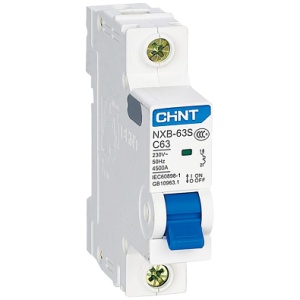 Автомат NXB-63S CHINT 1P 63A 4.5kA х-ка С