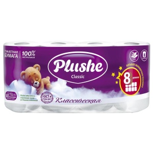 Бумага туалетная Plushe Delux Light 3сл 8 рул
