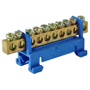 Шина "N" нулевая в изоляторе на DIN-рейку 6х9мм 10групп