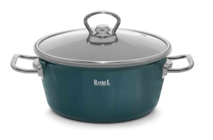 Кастрюля эмалированная 4,5 л RASHEL GRAND ручки хром,зеленый 