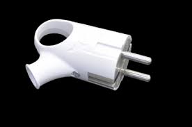 Вилка штепсельная  ПРОГРЕСС косая с кольцом универсаль.,белая 810120