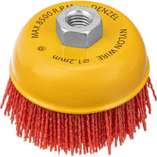 Щетка нейлоновая щетина д/УШМ 100мм/М14 Чашка