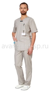 Костюм мед. муж. Аура серый  р.60/62 182-188(ЧЗ) 