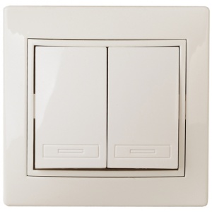 Выключатель Intro с/п 2кл 10А слоновая кость 1-104-02