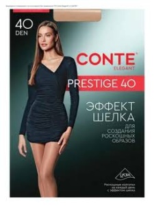 Колготки женские Престиж (Prestige) шелковистые, мультифибра 40ден натурал р.6 (Ч/З)