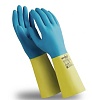 Перчатки латексные КЩС защитные/неопрен тип 2 XL ЗЕЛЕНЫЙ + ЖЕЛТЫЙ Professional