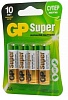 Батарейка GP super 15A-2CR4 АА пальчиковая 4штуки